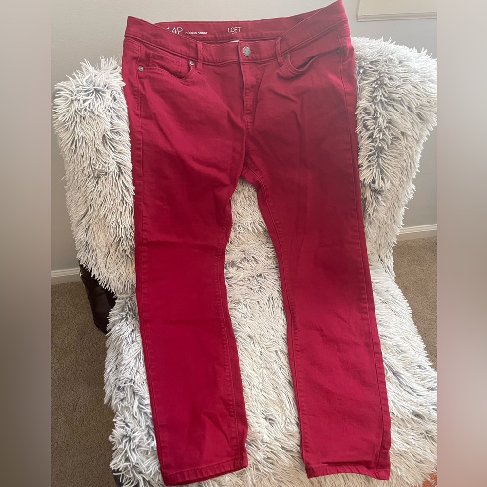 Loft Modern Skinny Red Denim jeans